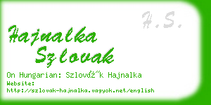 hajnalka szlovak business card